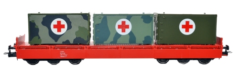 NPE Modellbau NW22943 - H0 - Schwerlastwagen Samms-u 454 Rotes Kreuz, DR, Ep. IV